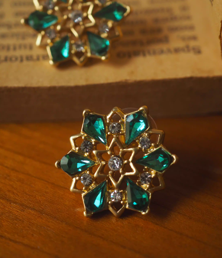 Snowflake Ruby Clip-On Earrings1