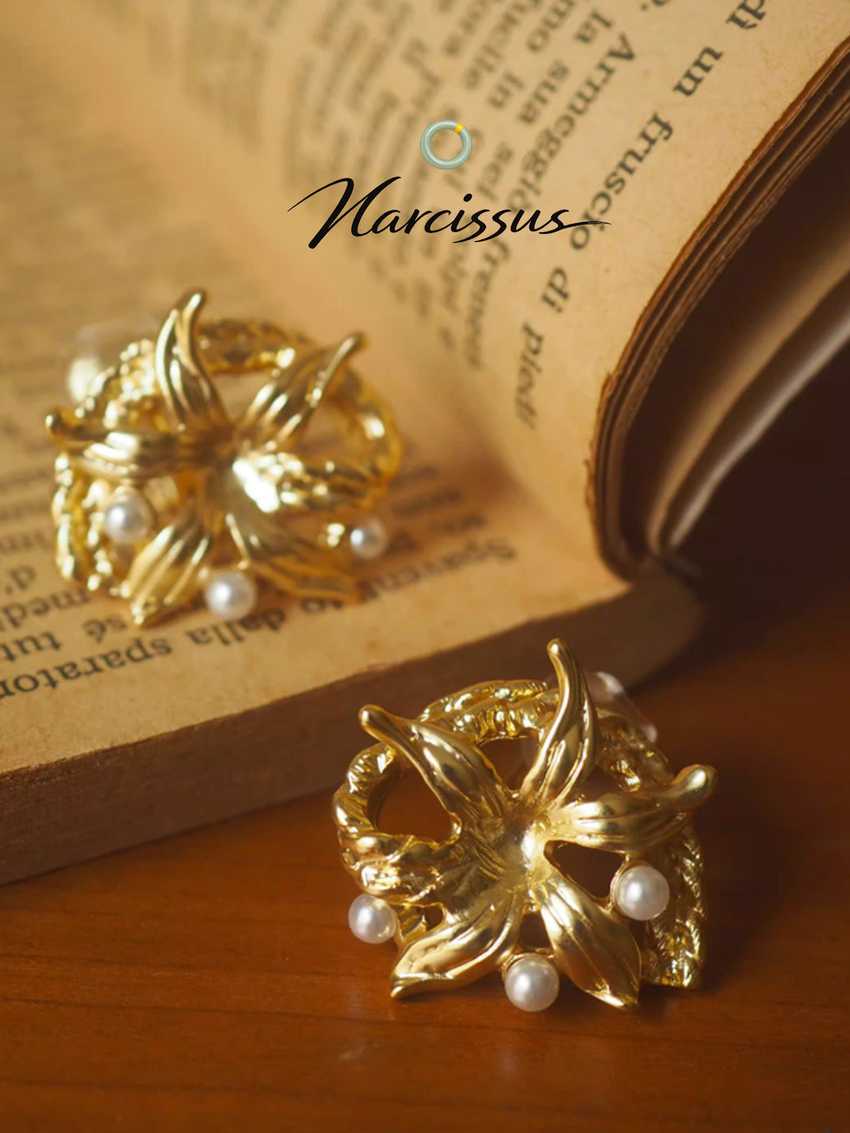 Floral Pearl Clip-On Earrings