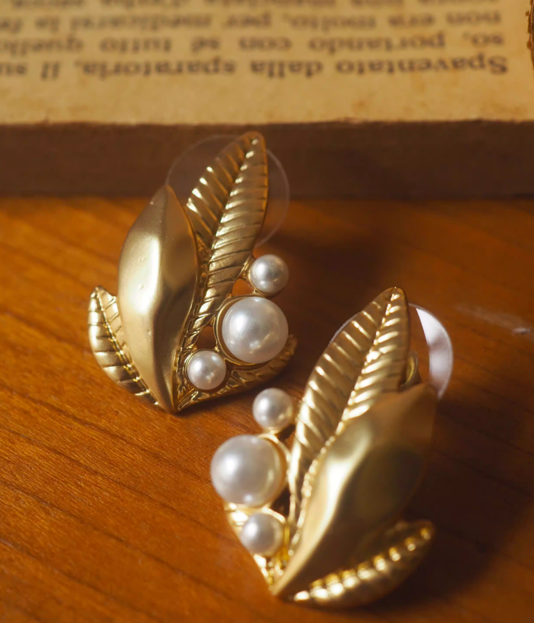 Floral Pearl Clip-On Earrings