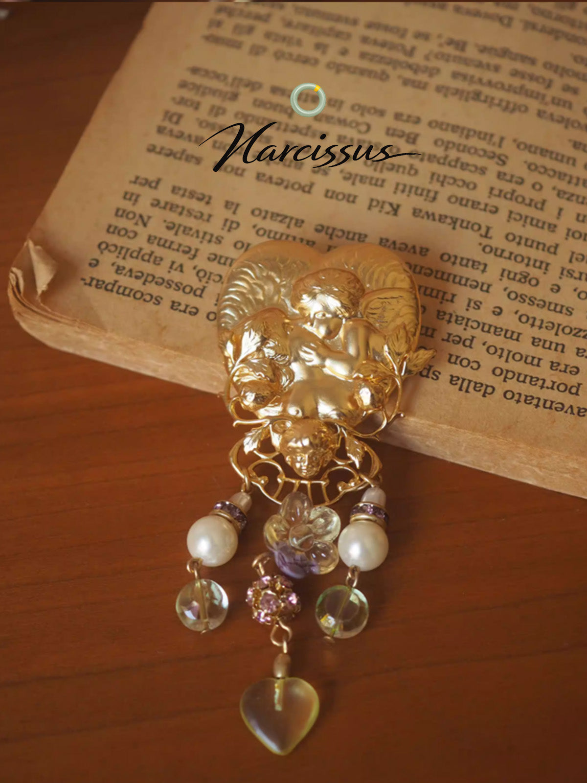 Angel Tassel Mother & Daughter Brooch