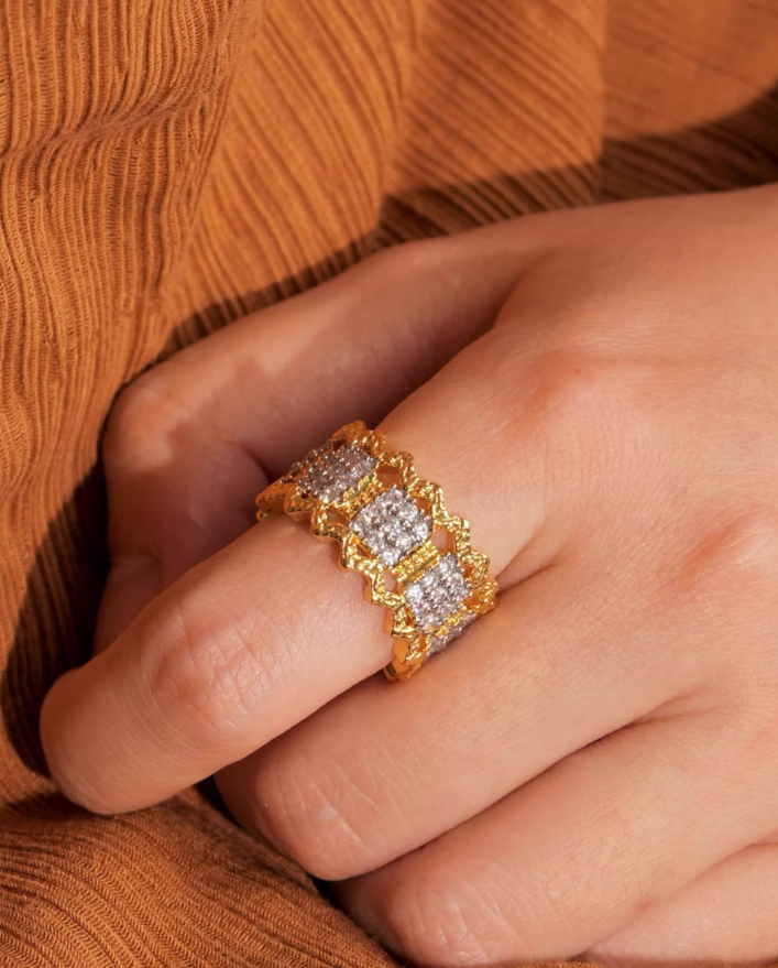 Hexa Hive Gold Ring