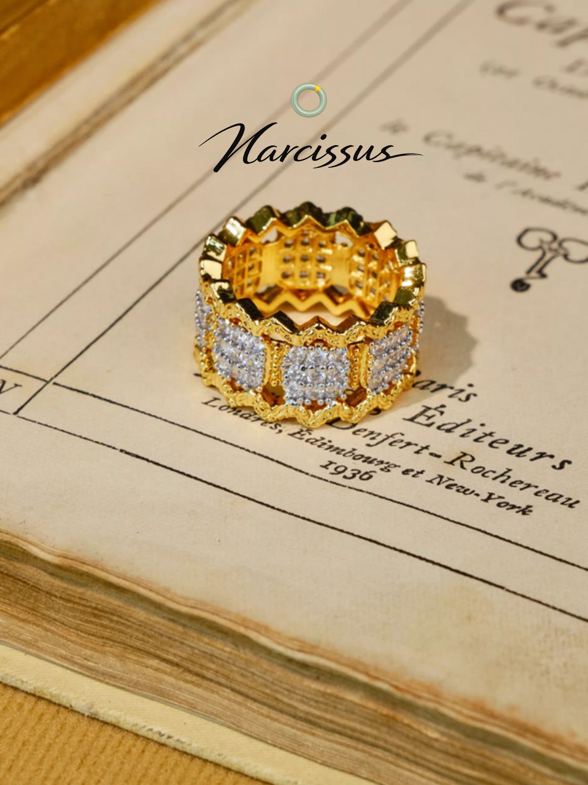 Hexa Hive Gold Ring