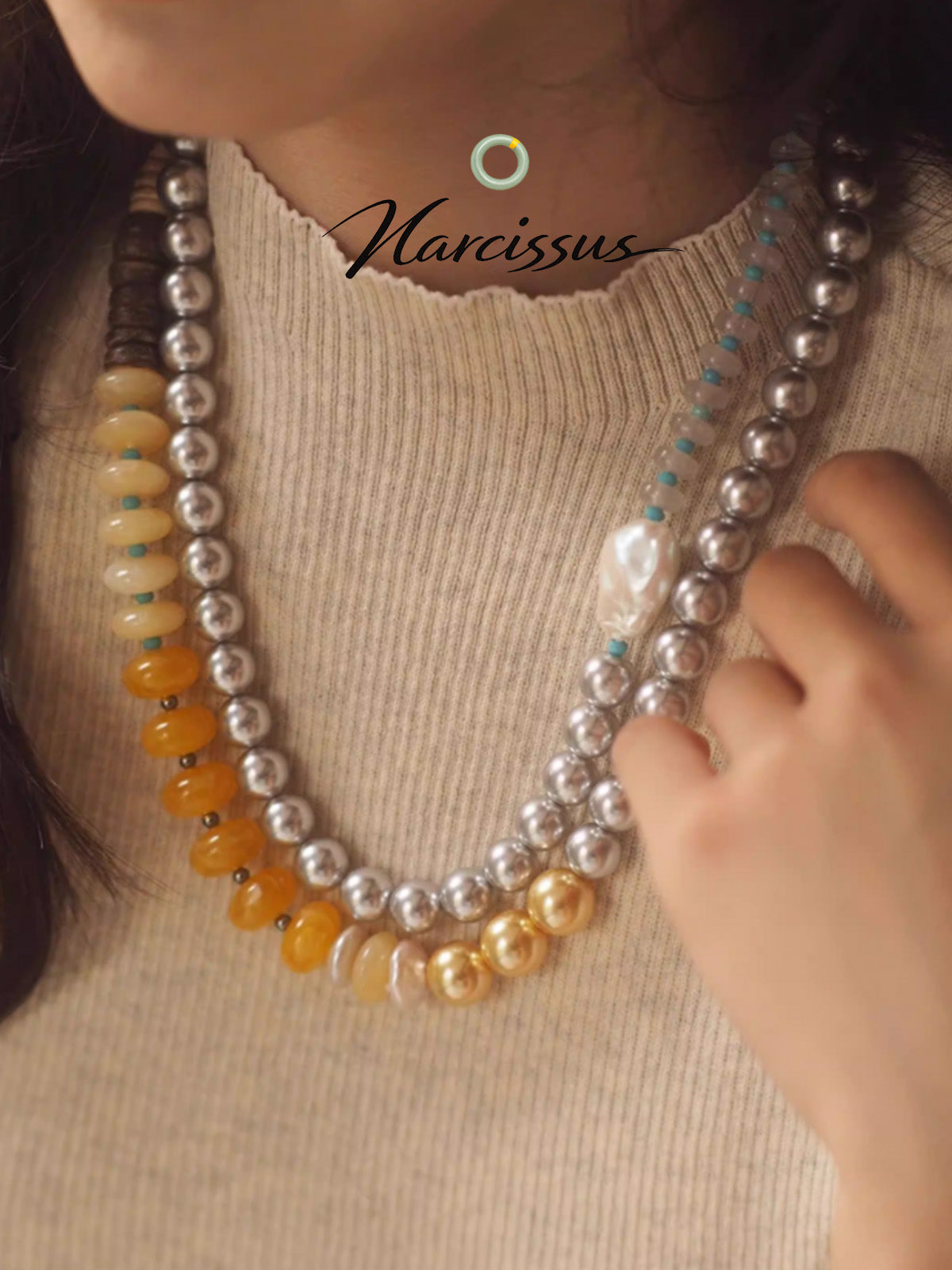 Baroque Multicolor Pearl Necklace