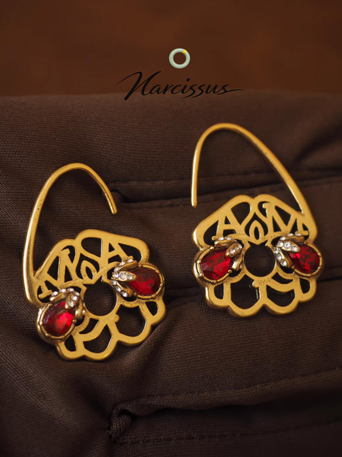 Vintage Ruby Totem Earrings